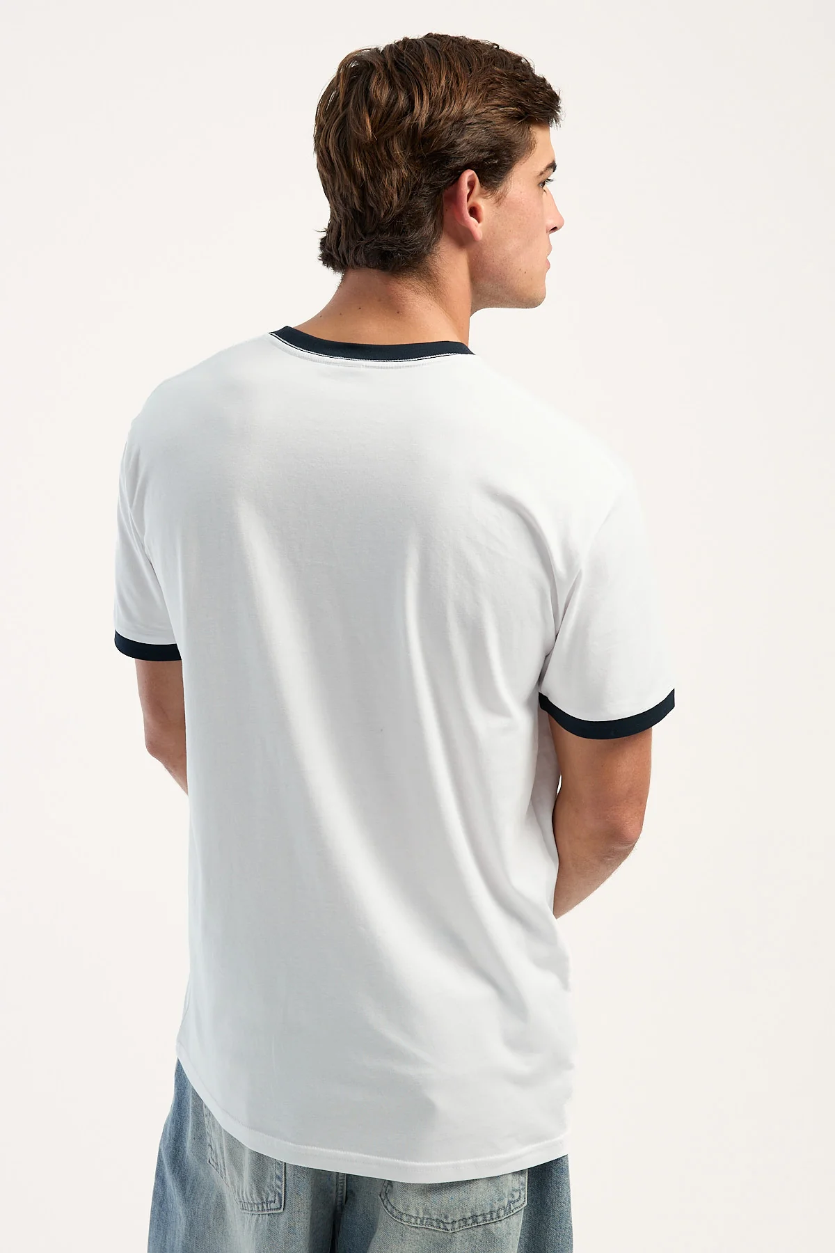 As Colour Staple Ringer Tee White/Navy - Image 5