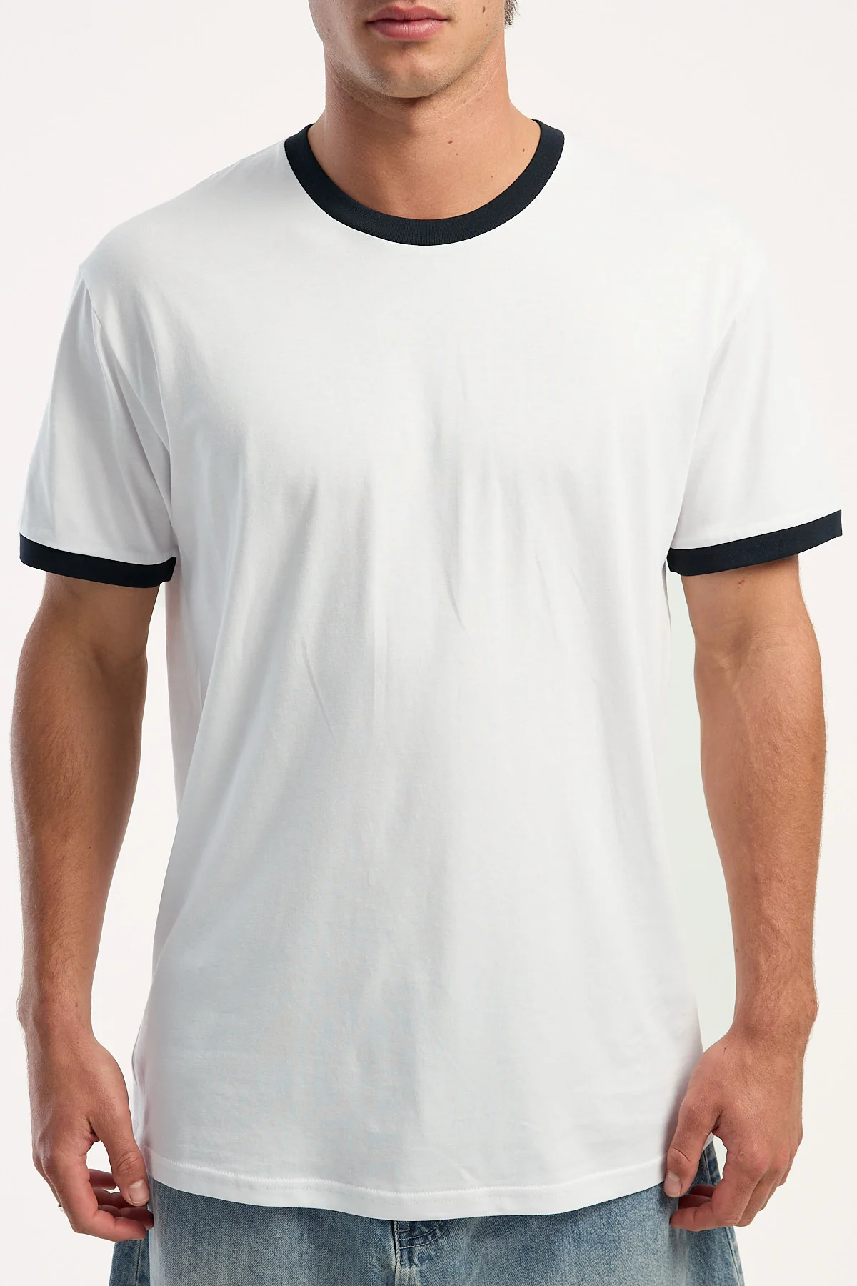 As Colour Staple Ringer Tee White/Navy - Image 6