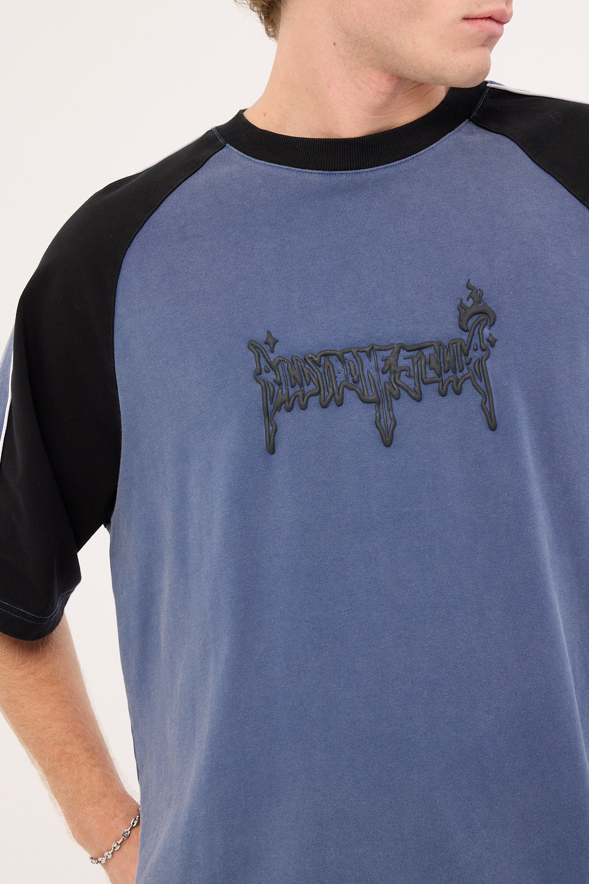 Billy Bones Club Small Steps Panel Boxy Tee Blue - Image 5
