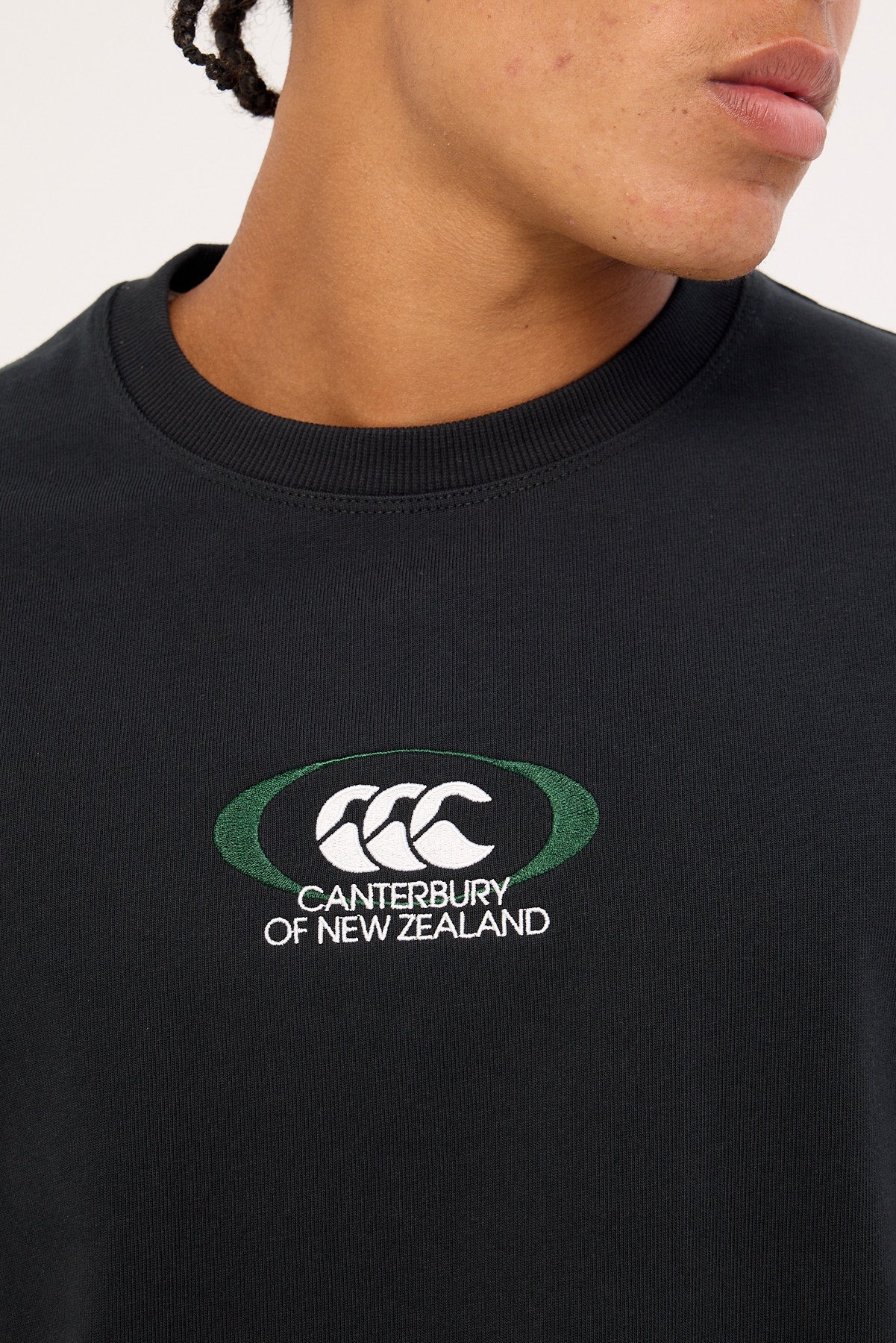 Canterbury Embroidered Oval Logo Heavyweight Oversized Tee Jet Black - Image 4