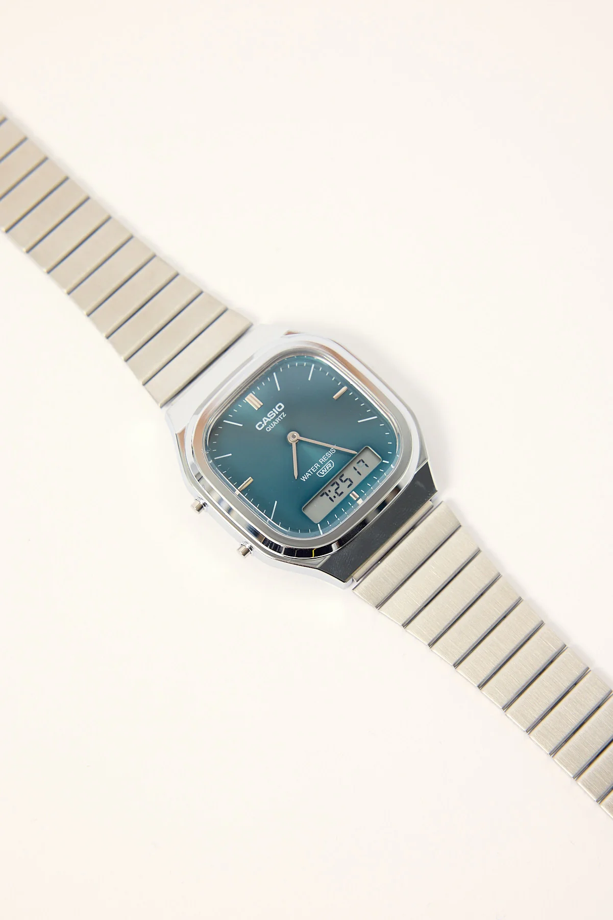 Casio AQ240E-3A Duo Watch Silver/Teal - Image 3