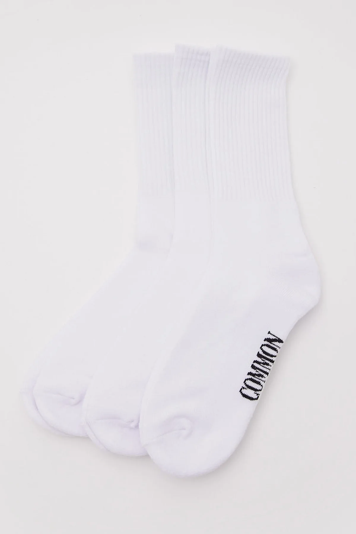 Common Need Basic Crew Socks 3 Pack White
