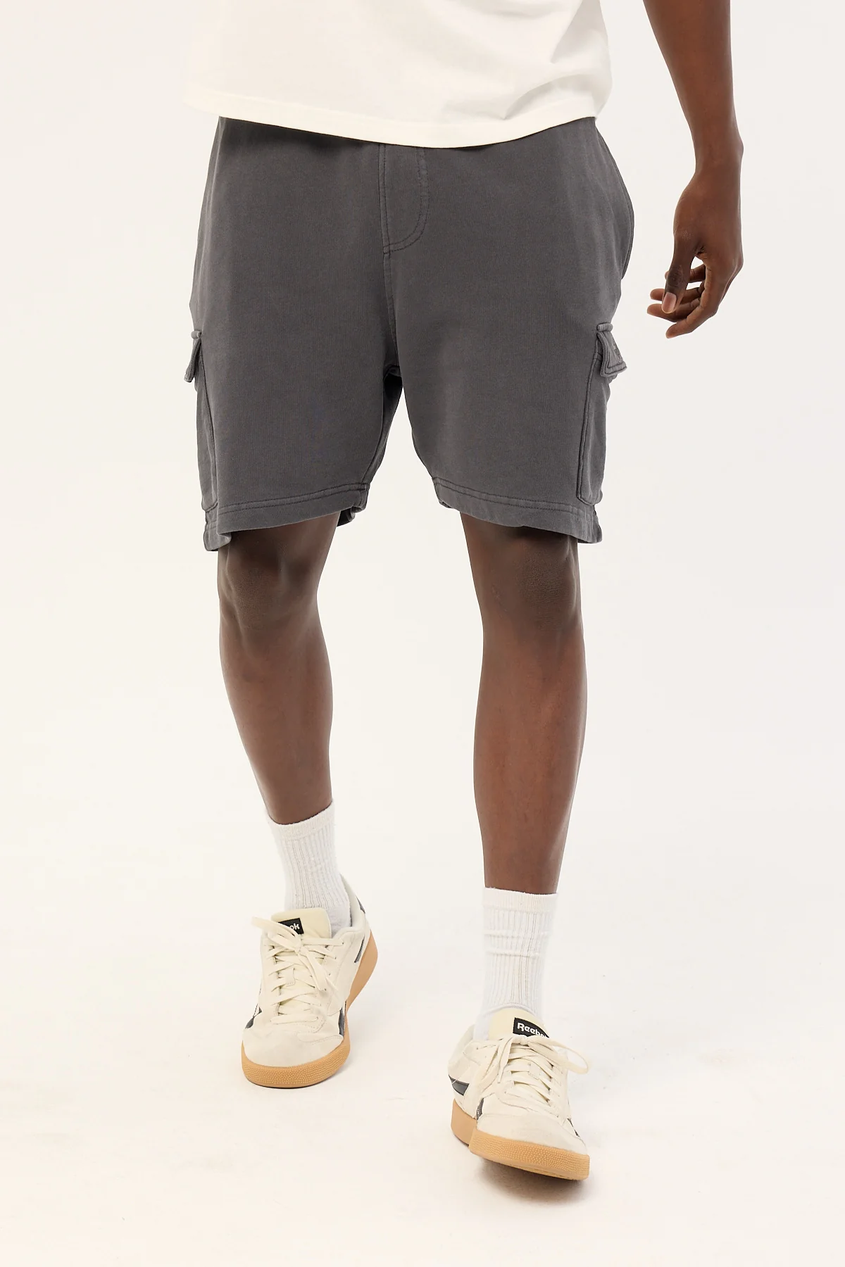 Common Need Relaxed Loopback Cargo Short Washed Black - Image 2
