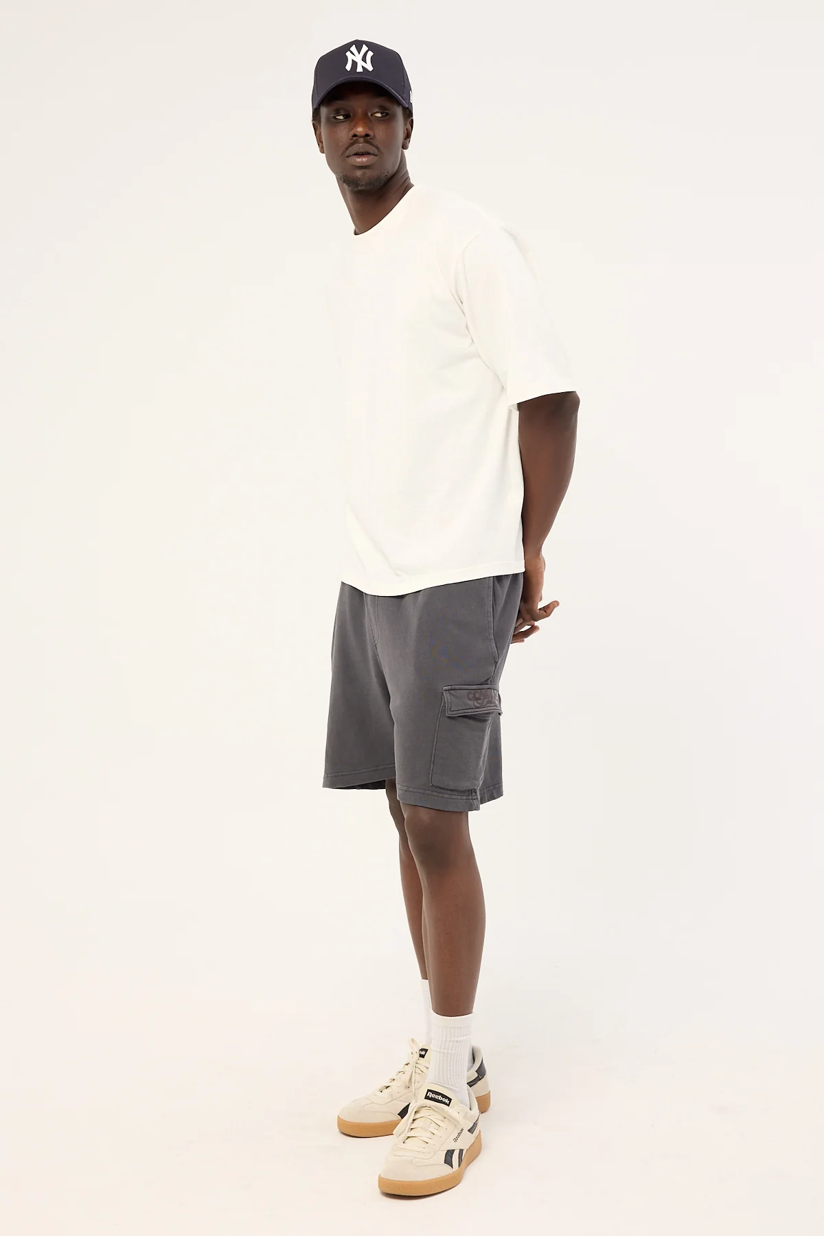 Common Need Relaxed Loopback Cargo Short Washed Black - Image 4