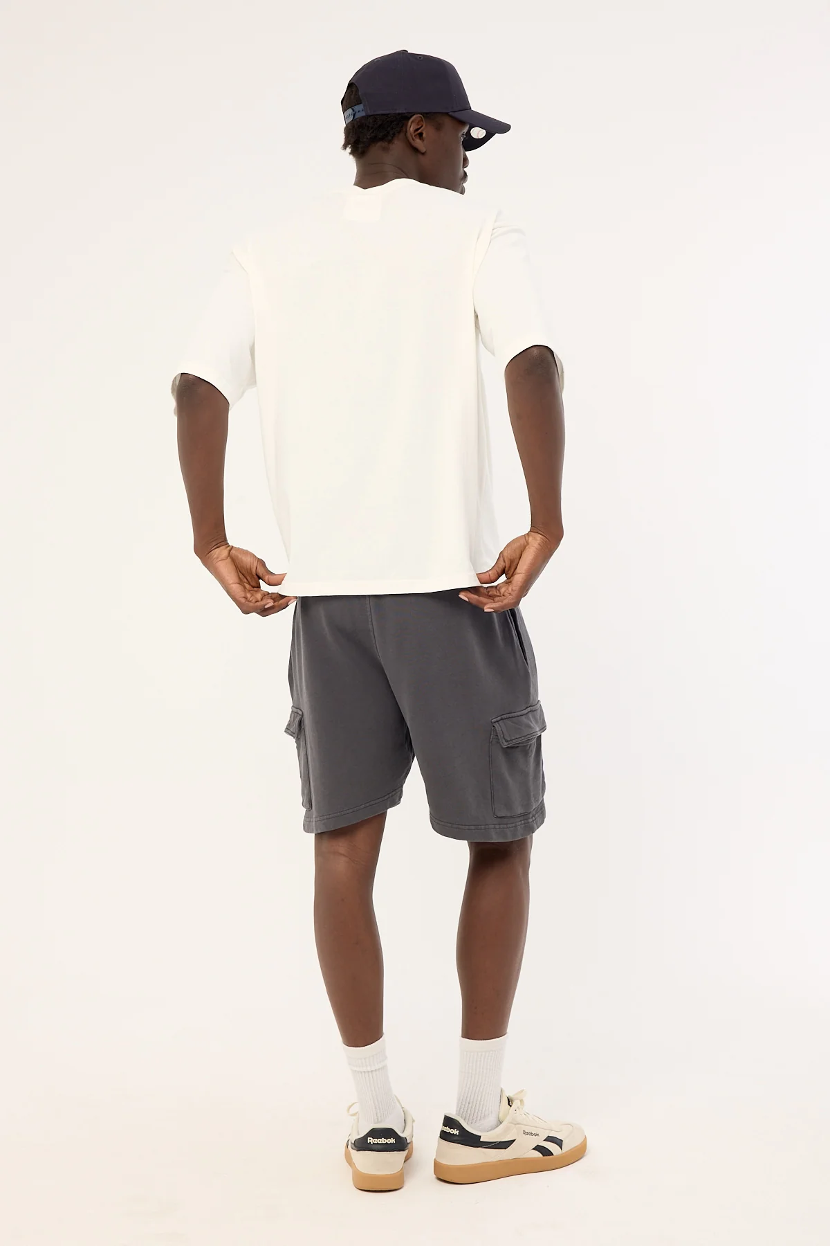 Common Need Relaxed Loopback Cargo Short Washed Black - Image 5