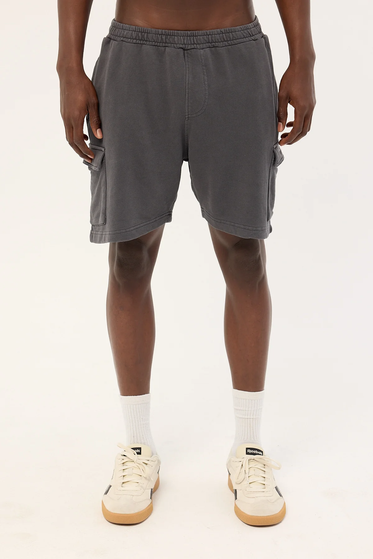 Common Need Relaxed Loopback Cargo Short Washed Black - Image 7