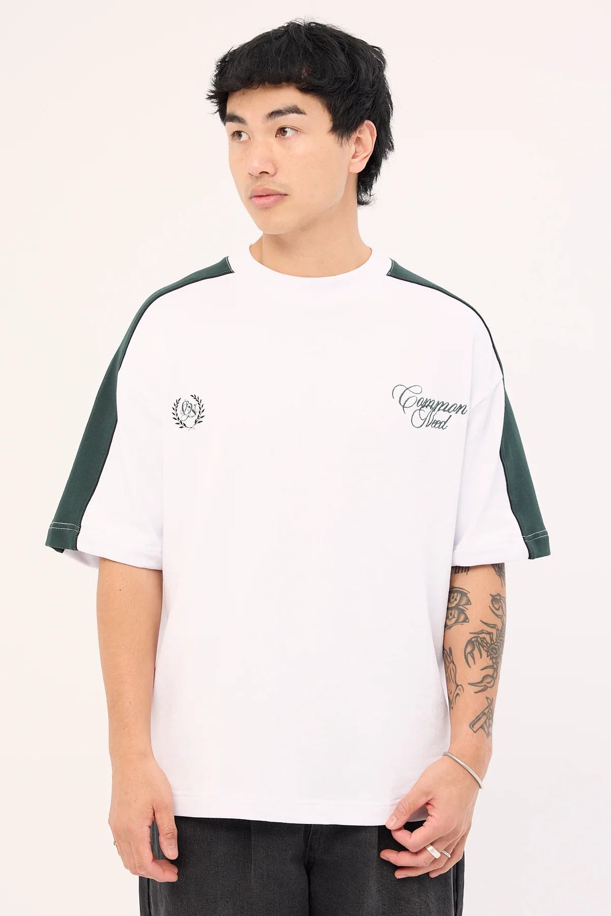 Common Need Segment Cropped Loopback Easy Tee White - Image 3