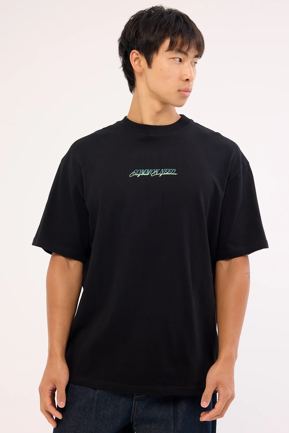 Common Need Slant Heavyweight Boxy Tee Black - Image 3