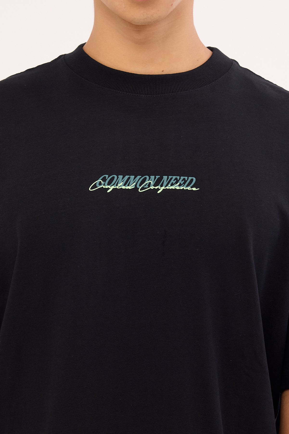 Common Need Slant Heavyweight Boxy Tee Black - Image 4
