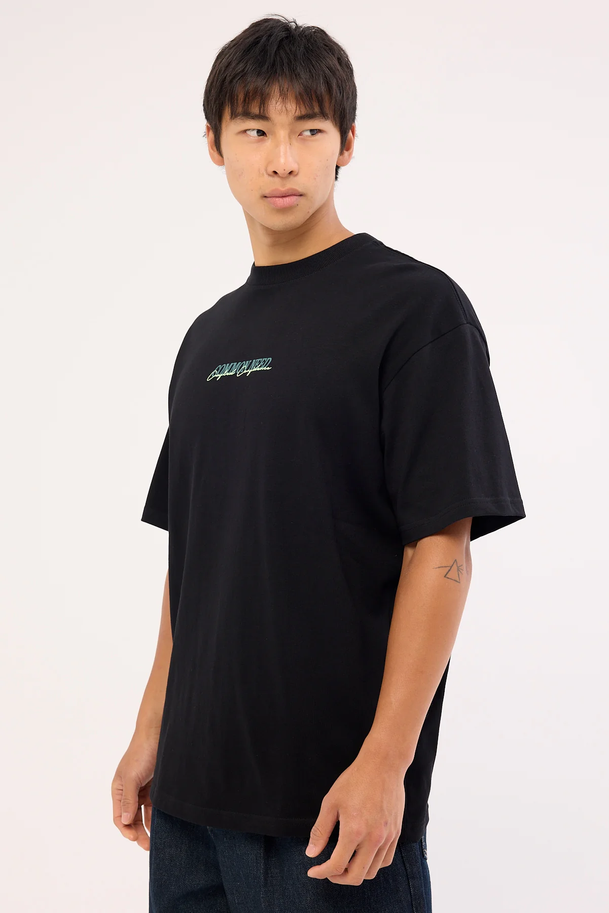 Common Need Slant Heavyweight Boxy Tee Black - Image 5