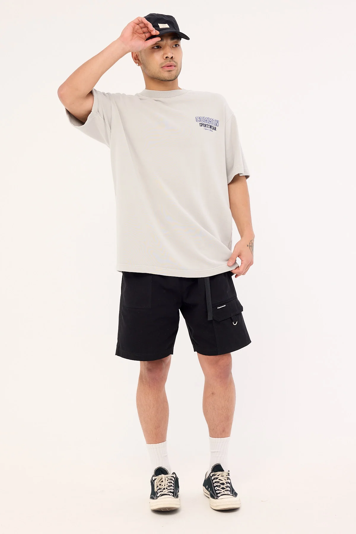 Common Need Tackle Loopback Boxy Tee Washed Ice Grey - Image 2