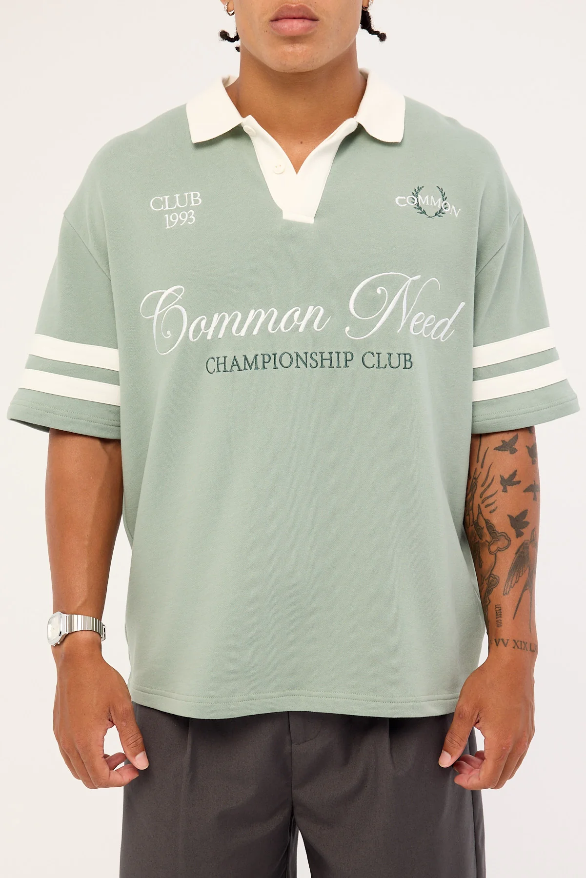 Common Need Valecrest Short Sleeve Rugby Polo Sage - Image 6
