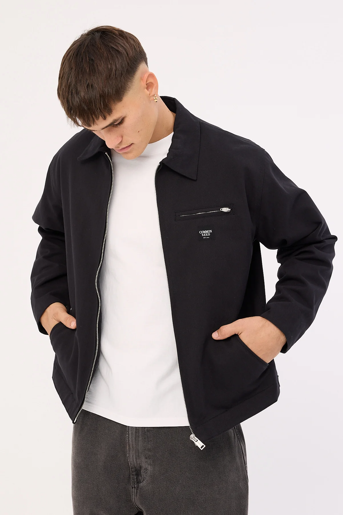 Common Need Windsor Harrington Jacket Black - Image 4