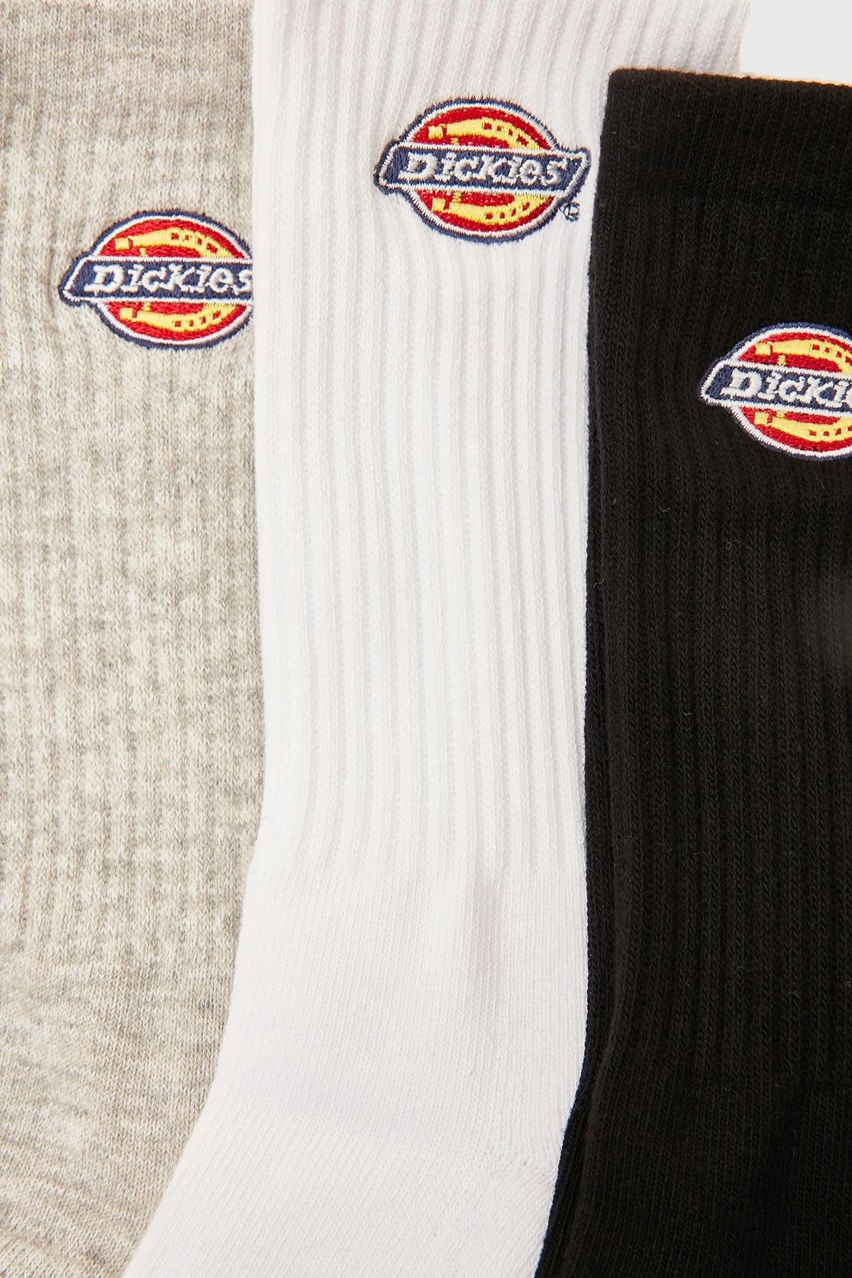 Dickies H.S Rockwood Crew Socks 3 Pack Black/Grey Marle/White - Image 2