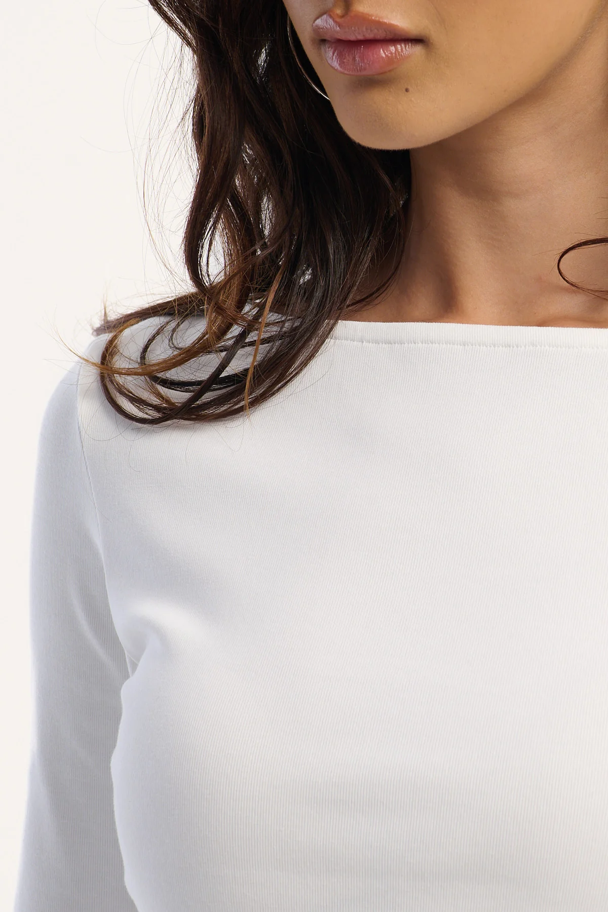 L&t Norah 3/4 Sleeve Scoop T-shirt White - Image 3