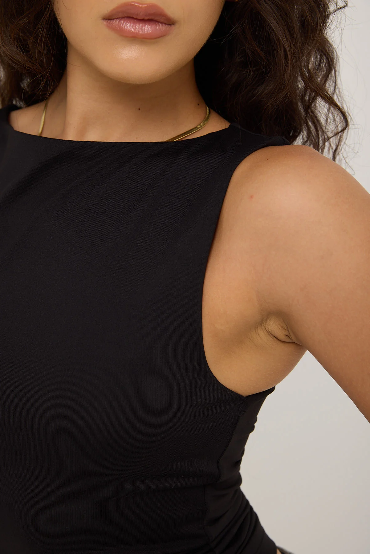 L&t Recycled Boat Neck Tank Black - Image 5
