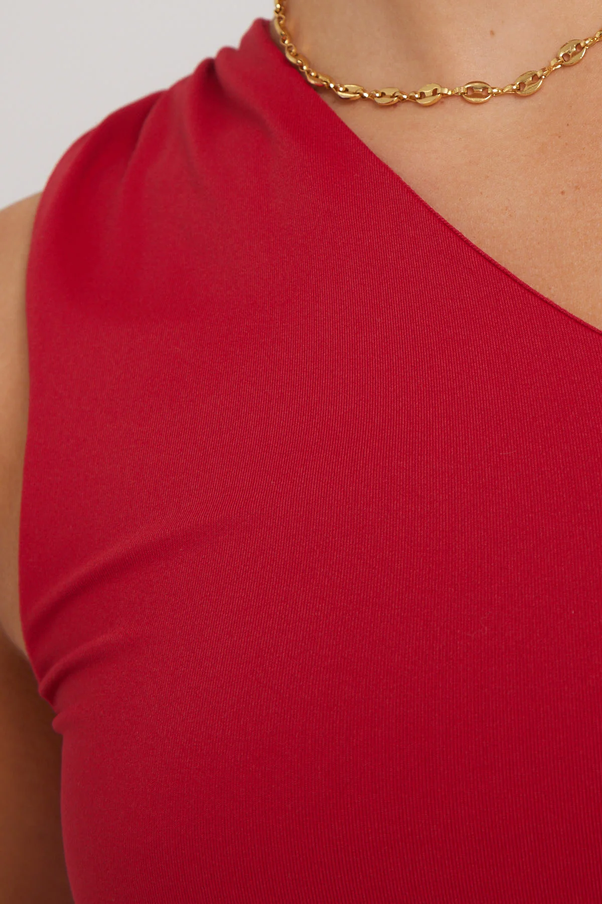 L&t Ruched One Shoulder Top Red - Image 6