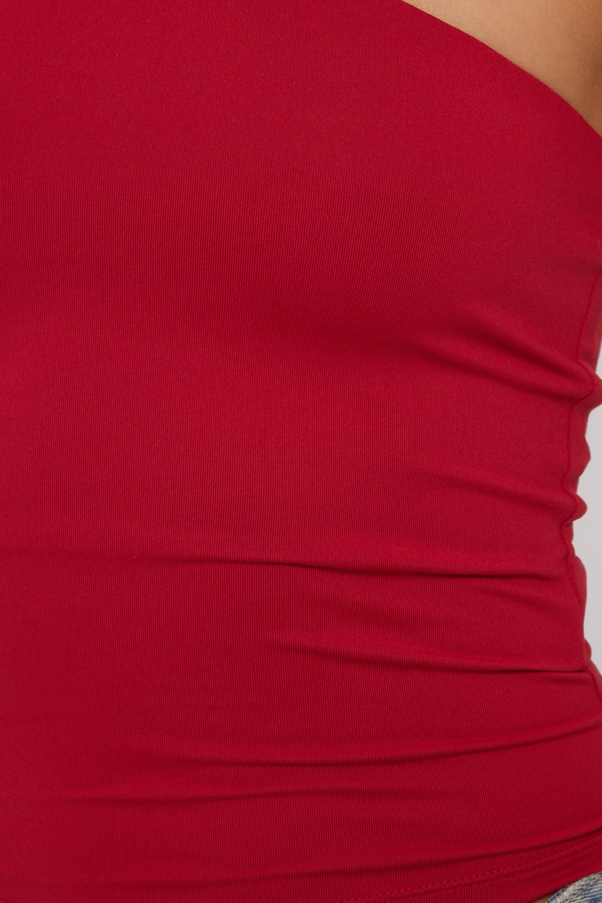 L&t Ruched One Shoulder Top Red - Image 7