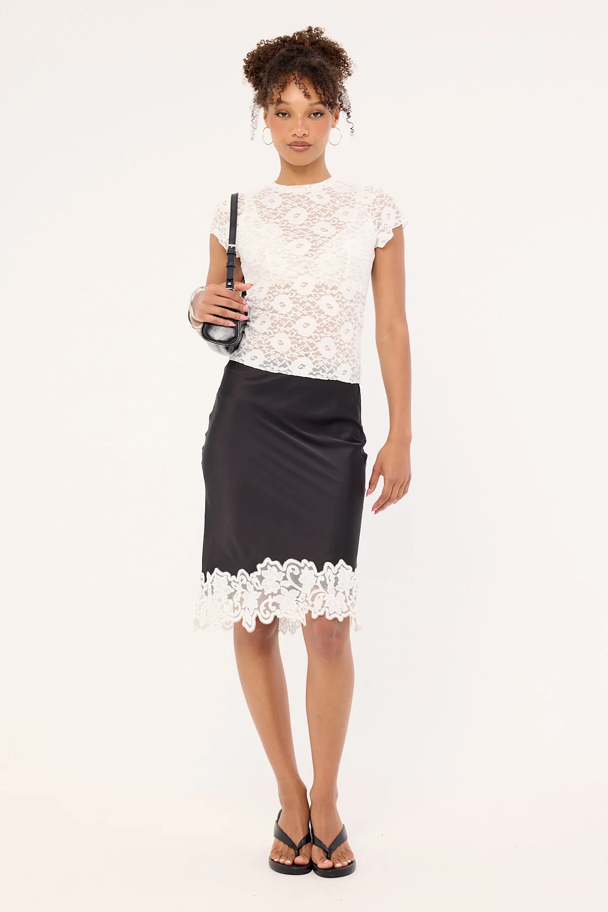 Lioness Anchored Midi Skirt Noir