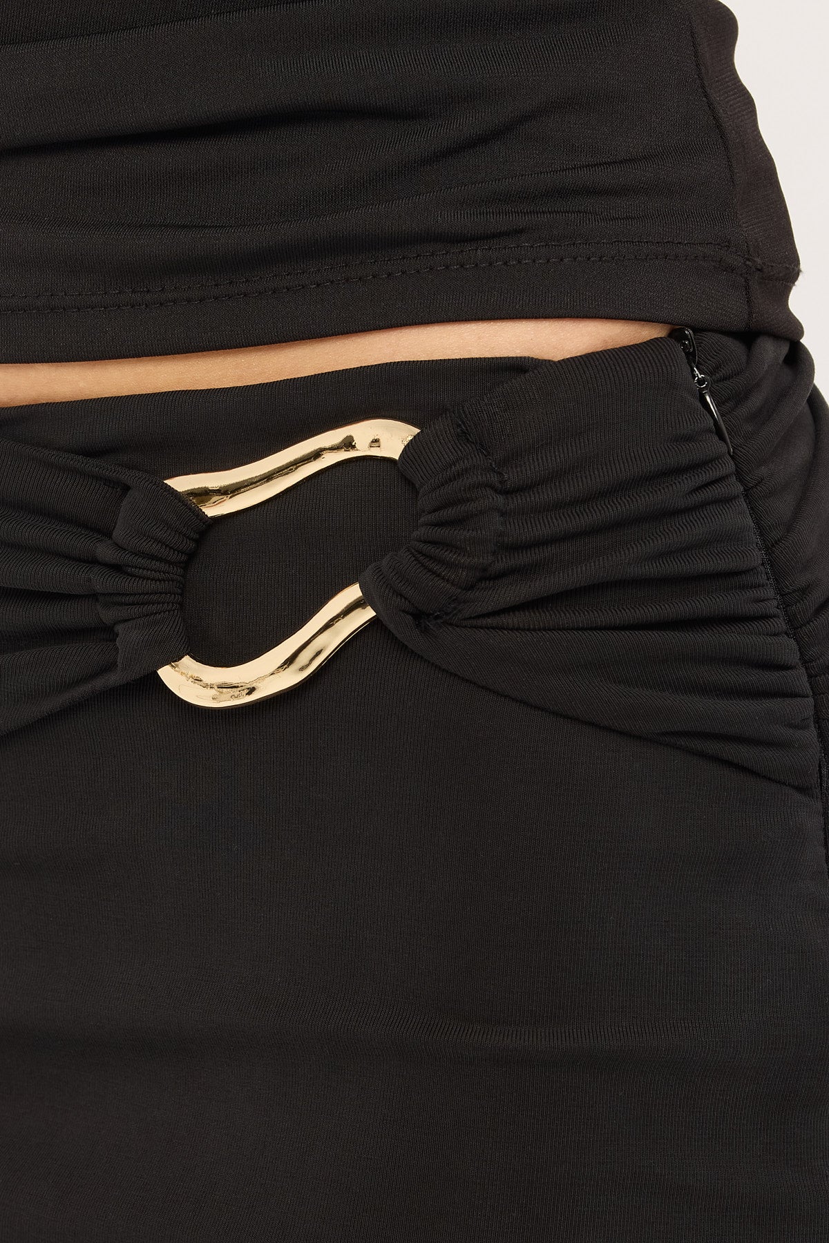 Luck & Trouble Amira Hardware Jersey Mini Skirt Black - Image 3