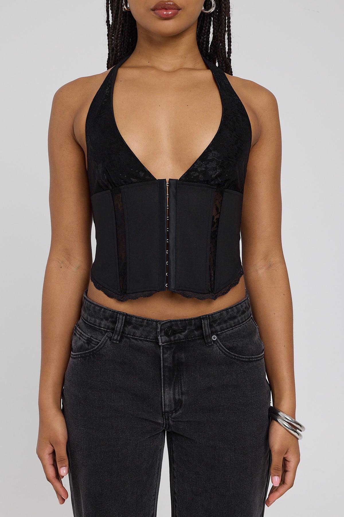 Luck & Trouble Emersyn Lace Corset Top Black - Image 7