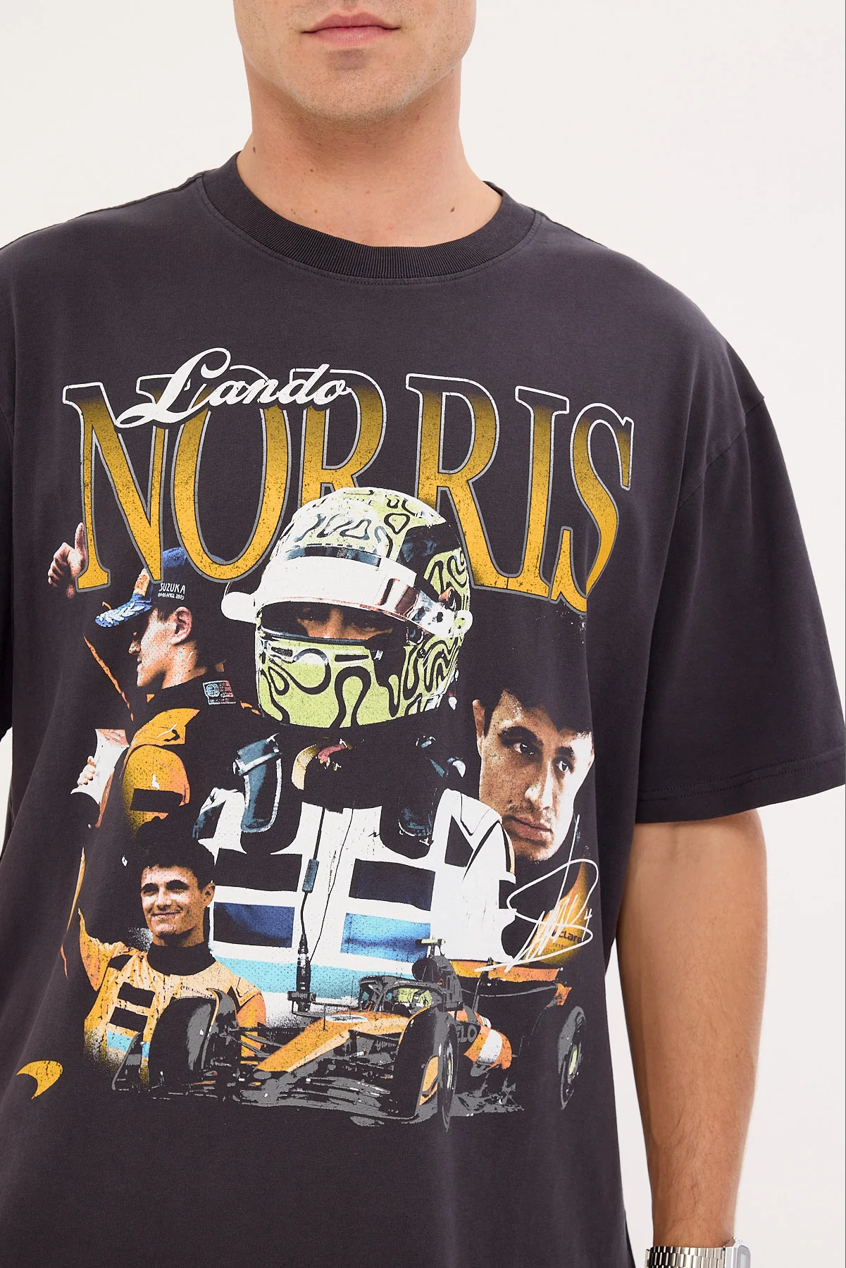 Mitchell & Ness Norris Driver Tee Washed Black - Image 4