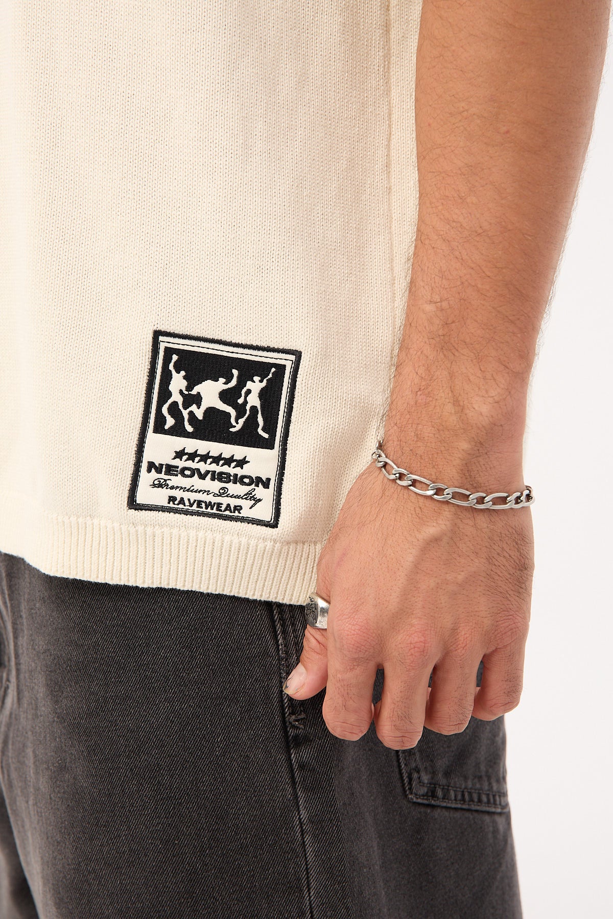 Neovision Athloop V Neck Knit Jersey Off White - Image 6