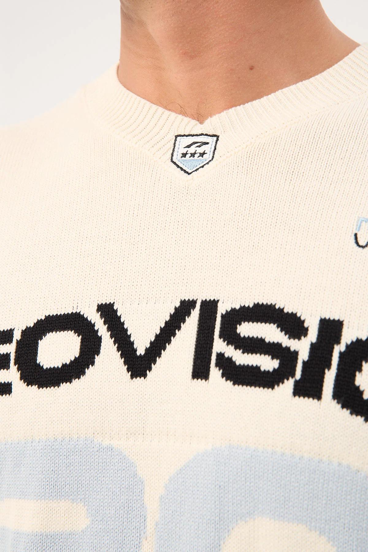 Neovision Athloop V Neck Knit Jersey Off White - Image 7