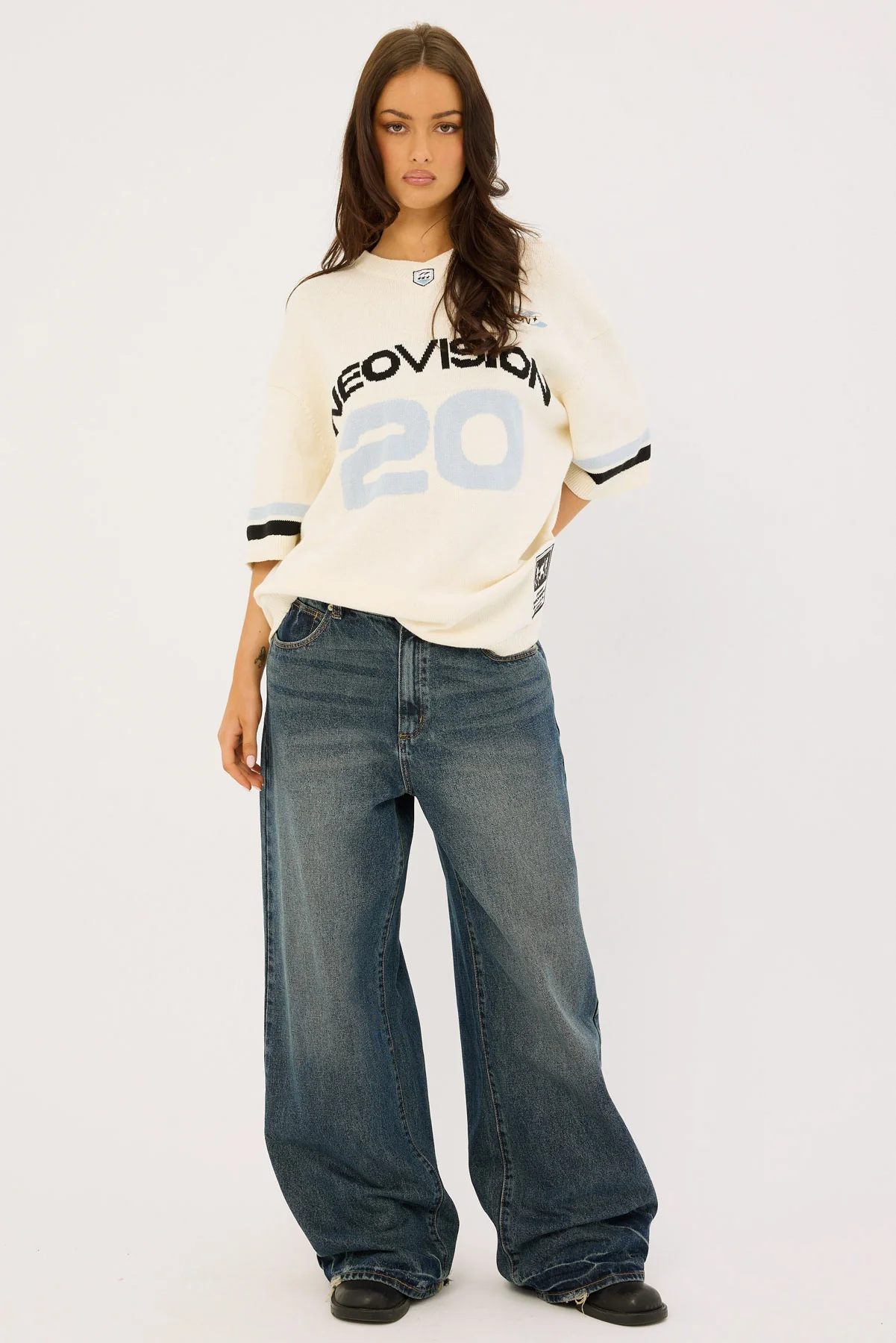 Neovision Athloop V Neck Knit Jersey Off White - Image 9