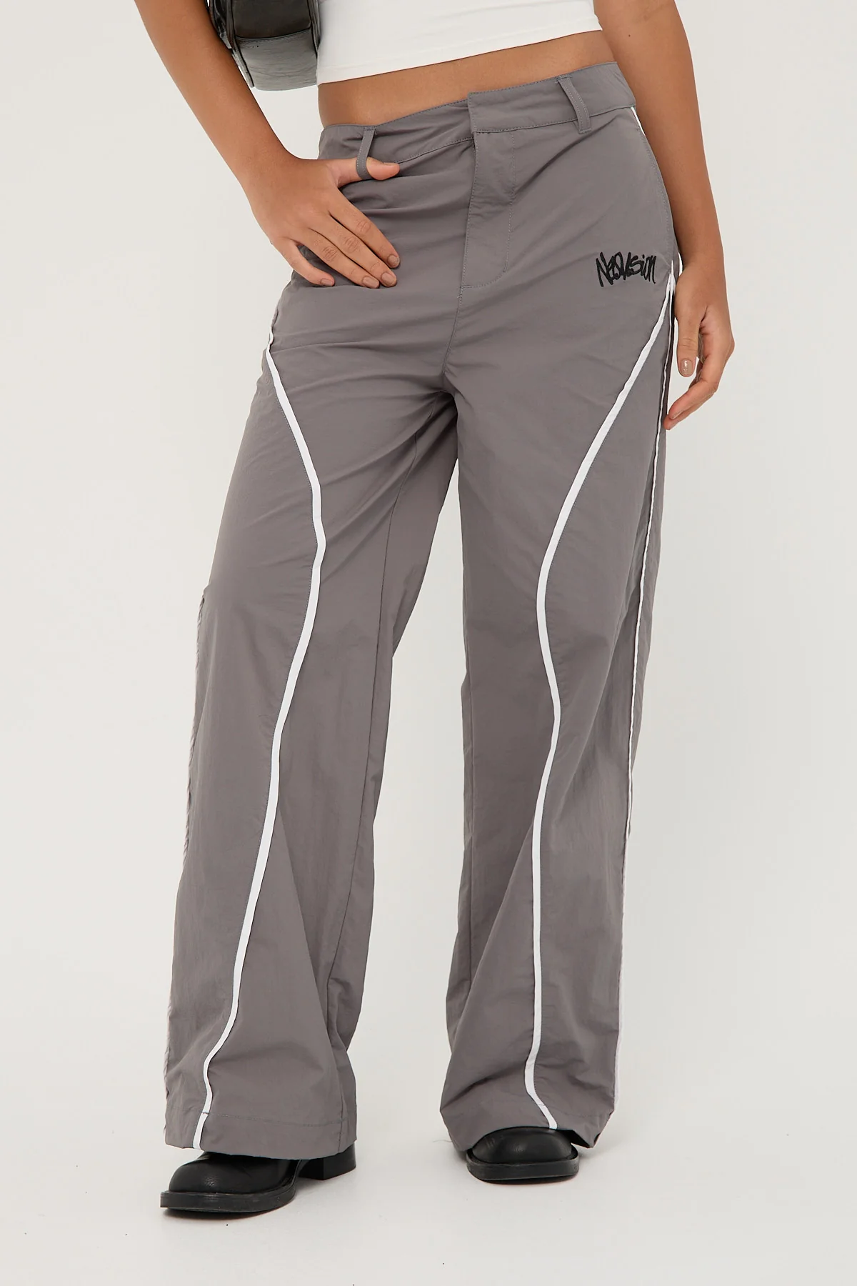 Neovision Crucial Contrast Nylon Cargo Pant Grey - Image 3