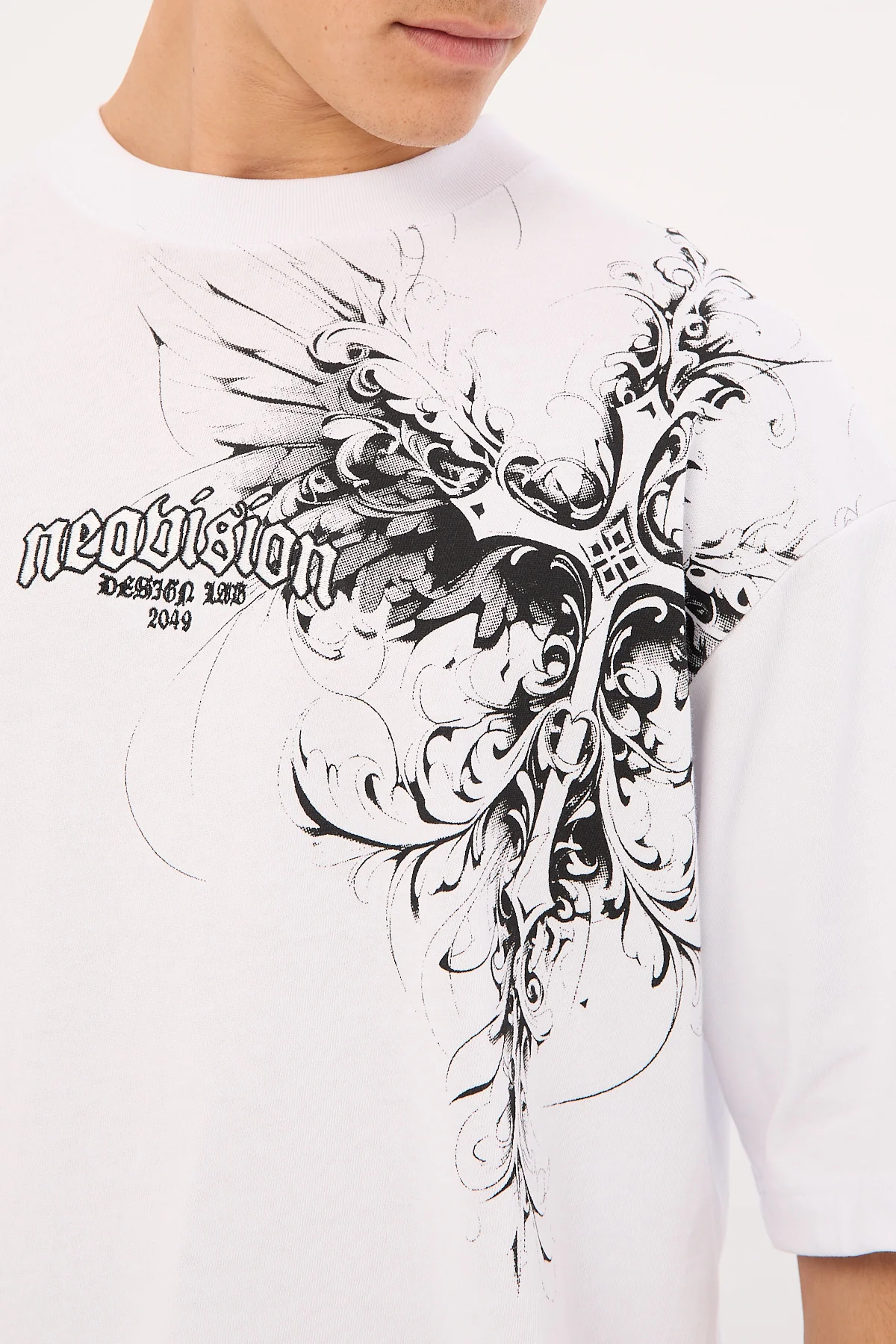 Neovision Fallen Cross Oversize Super Heavy Tee White - Image 7