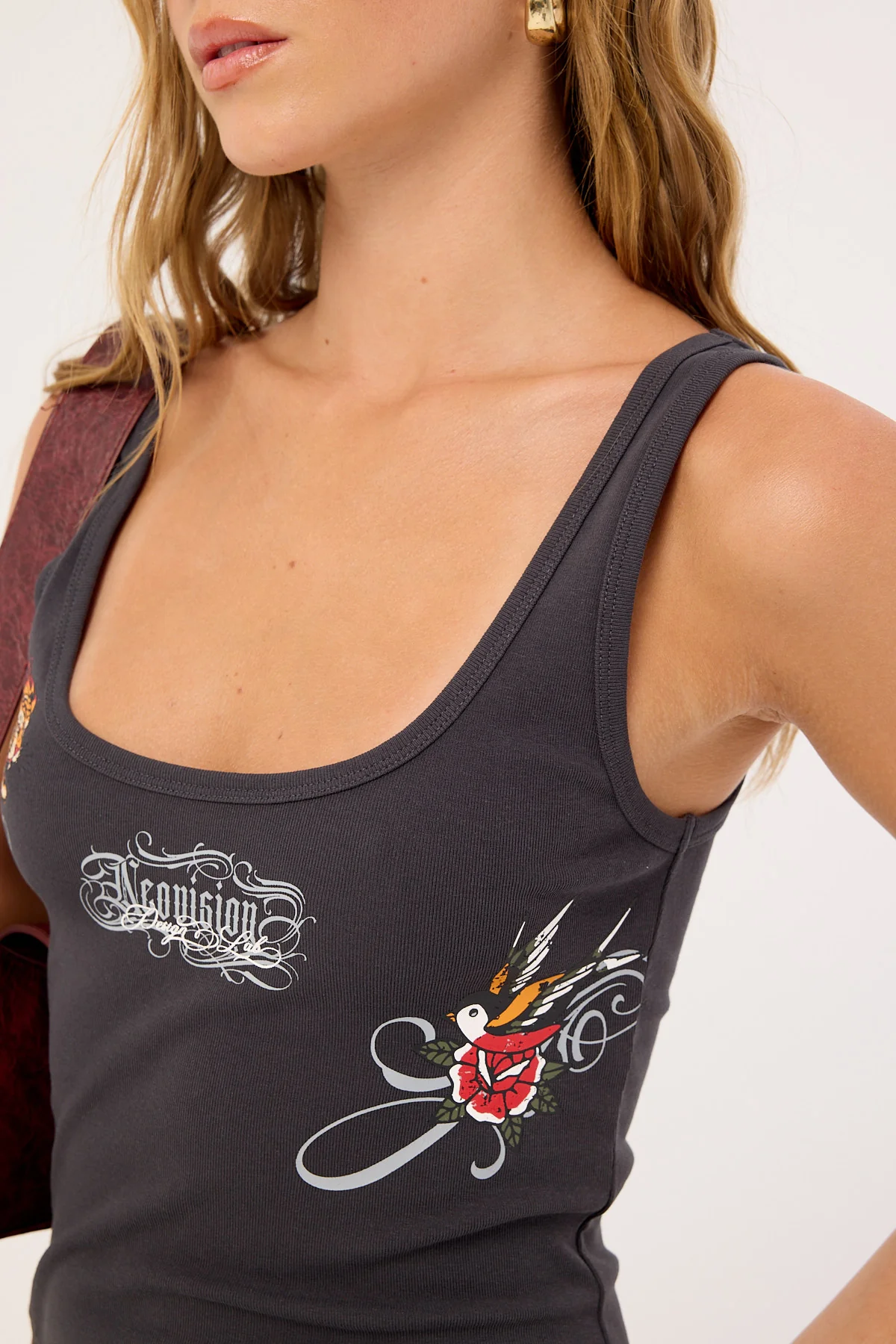 Neovision Inked Singlet Tank Top Washed Black - Image 3