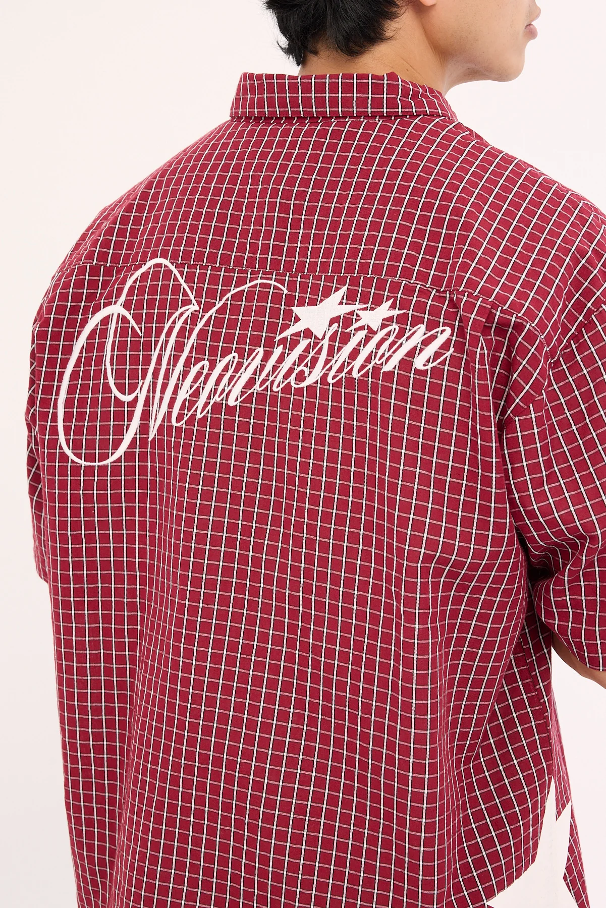 Neovision Nebula Oversize Shirt Burgundy Check - Image 7