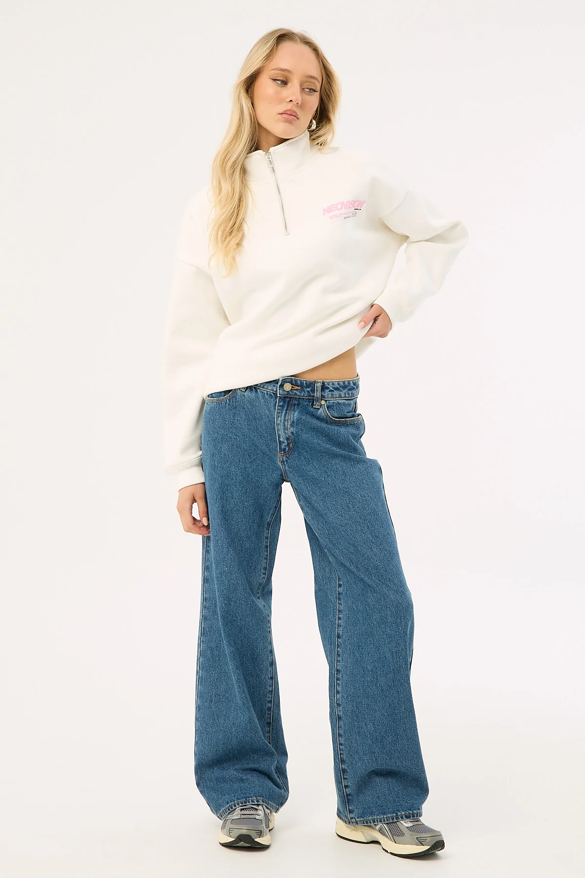Neovision Nova Relaxed Quarter Zip Crew White - Image 2