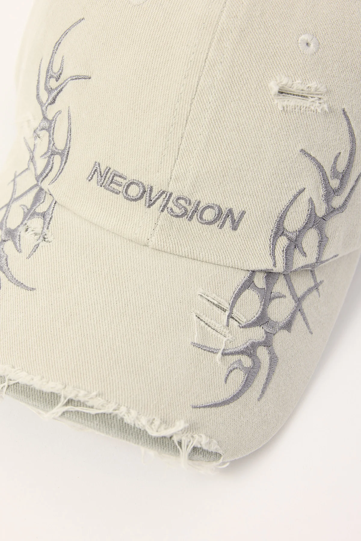 Neovision Ragged Distressed Dad Cap Light Grey - Image 2