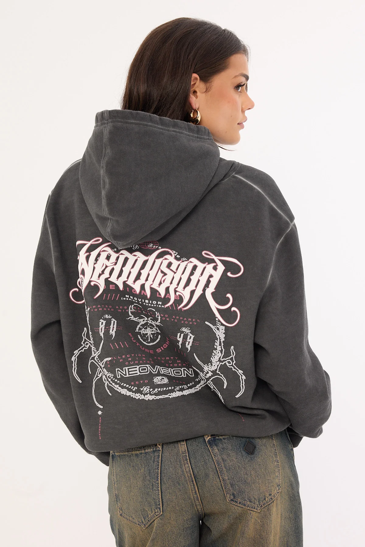Neovision Requiem Street Relaxed Hoodie Pigment Washed Black