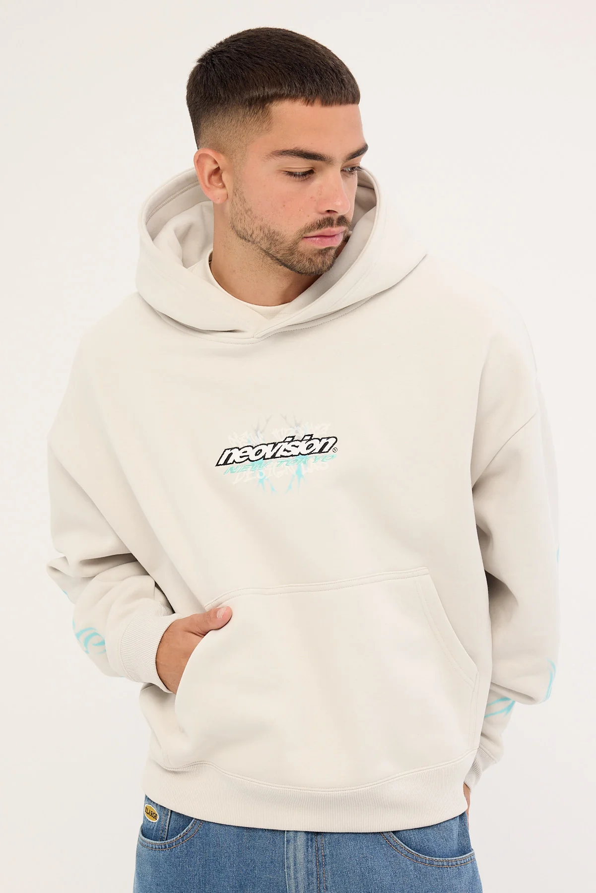Neovision Scrawl Urban Hoodie Grey Fog - Image 3