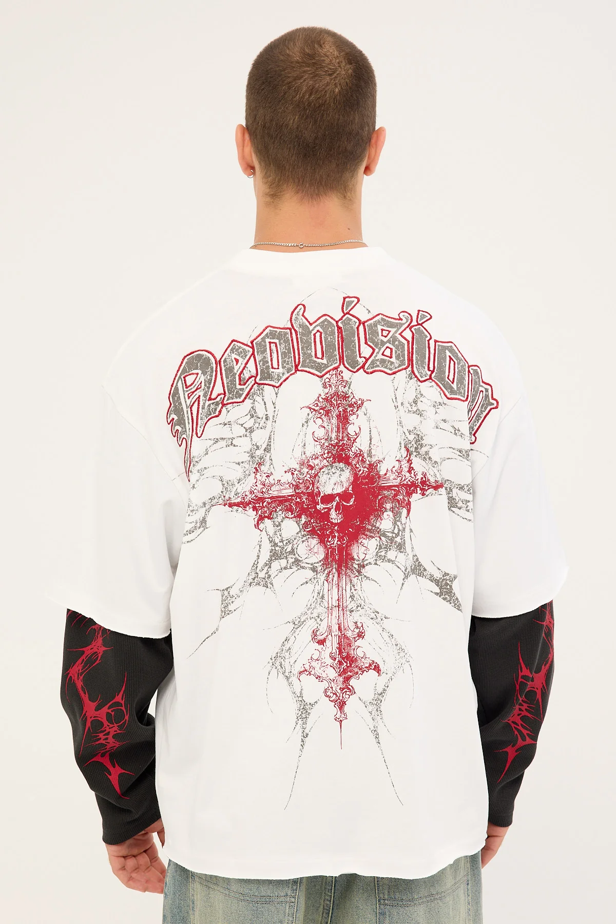 Neovision Voidcore Layered Long Sleeve Tee White/Black - Image 6