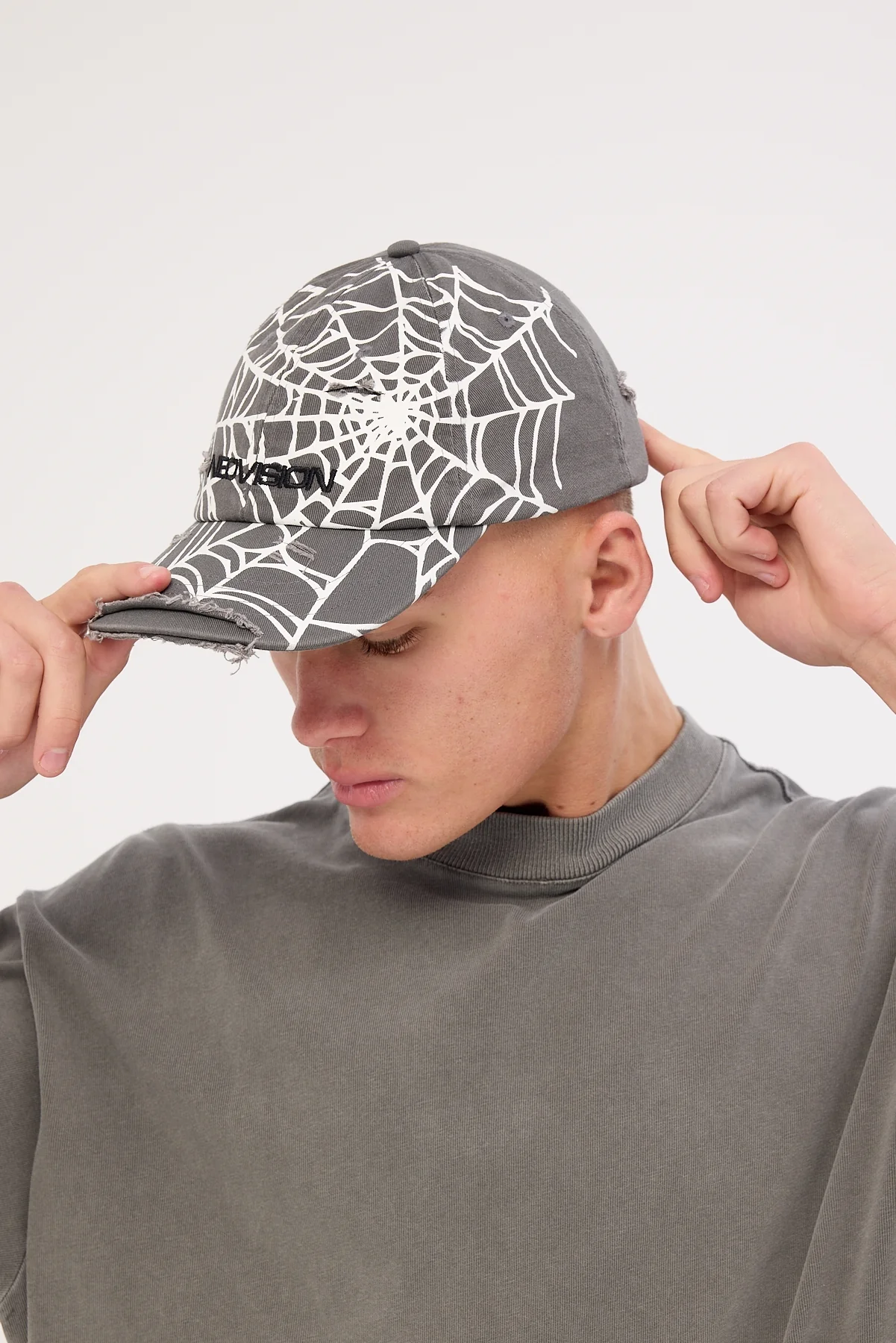 Neovision Web Distressed Dad Cap Dark Grey - Image 2