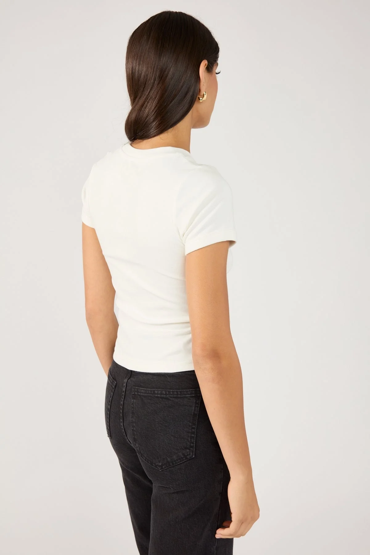 Perfect Stranger Bind Cap Sleeve Tee White - Image 5