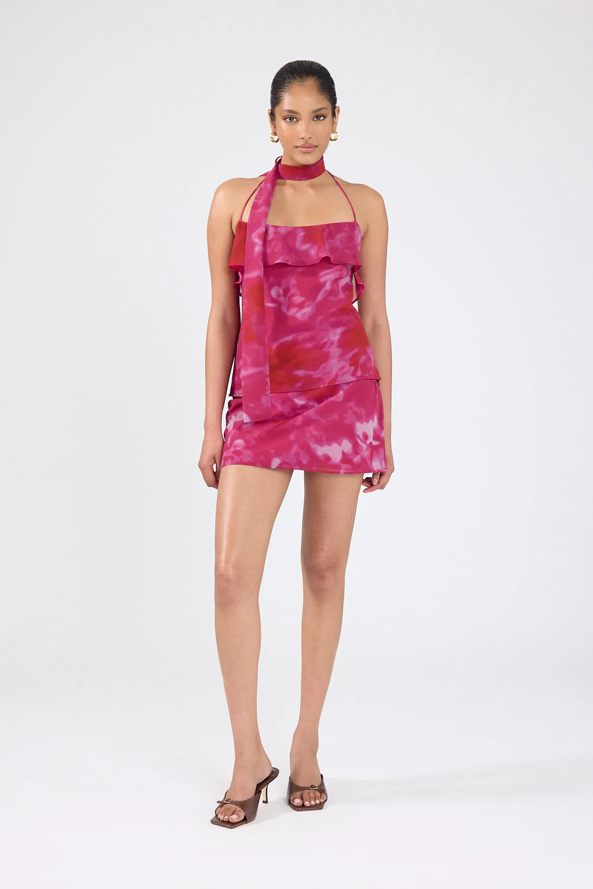 Perfect Stranger Cerise Scarf Top Pink Print - Image 4