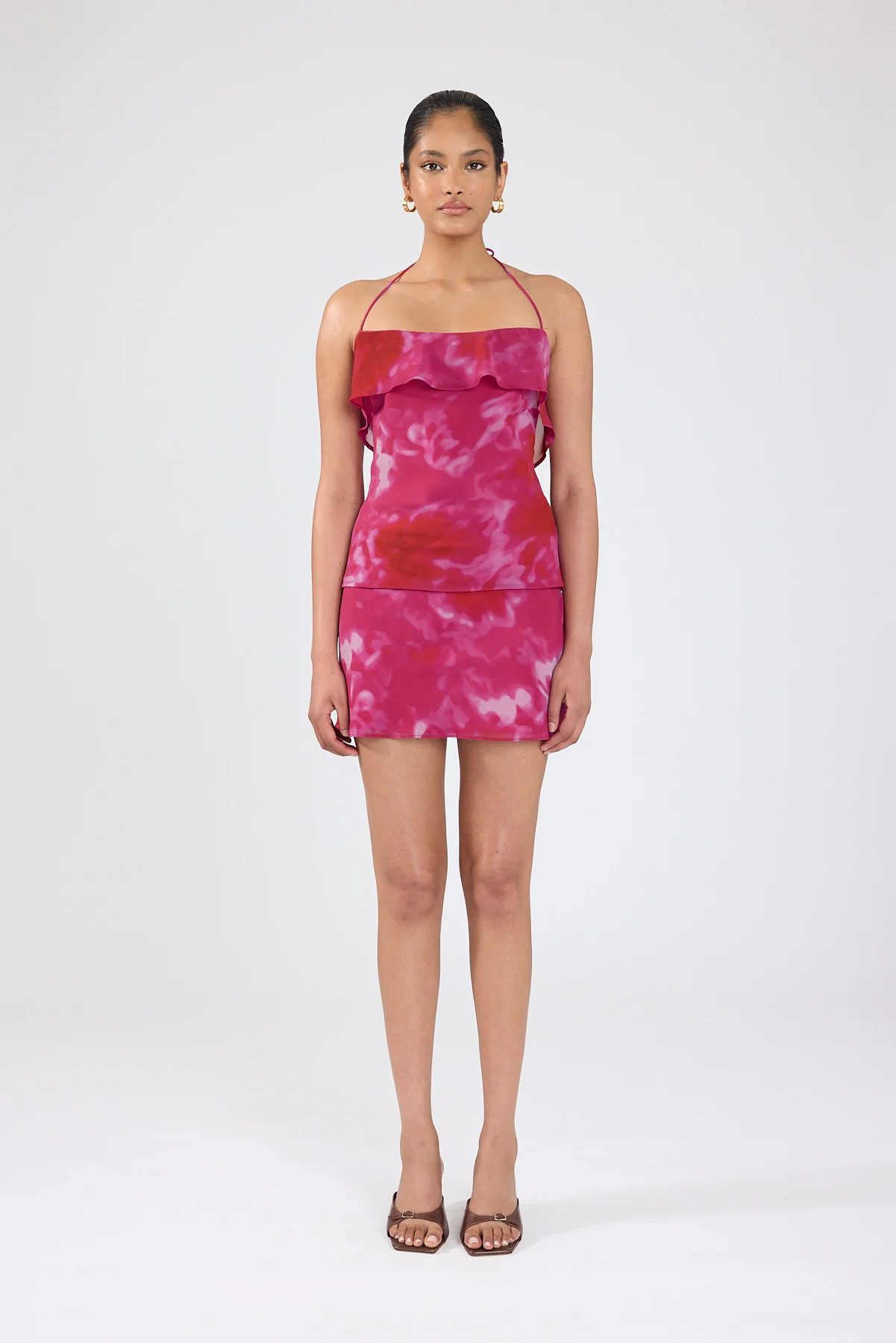Perfect Stranger Cerise Scarf Top Pink Print - Image 5