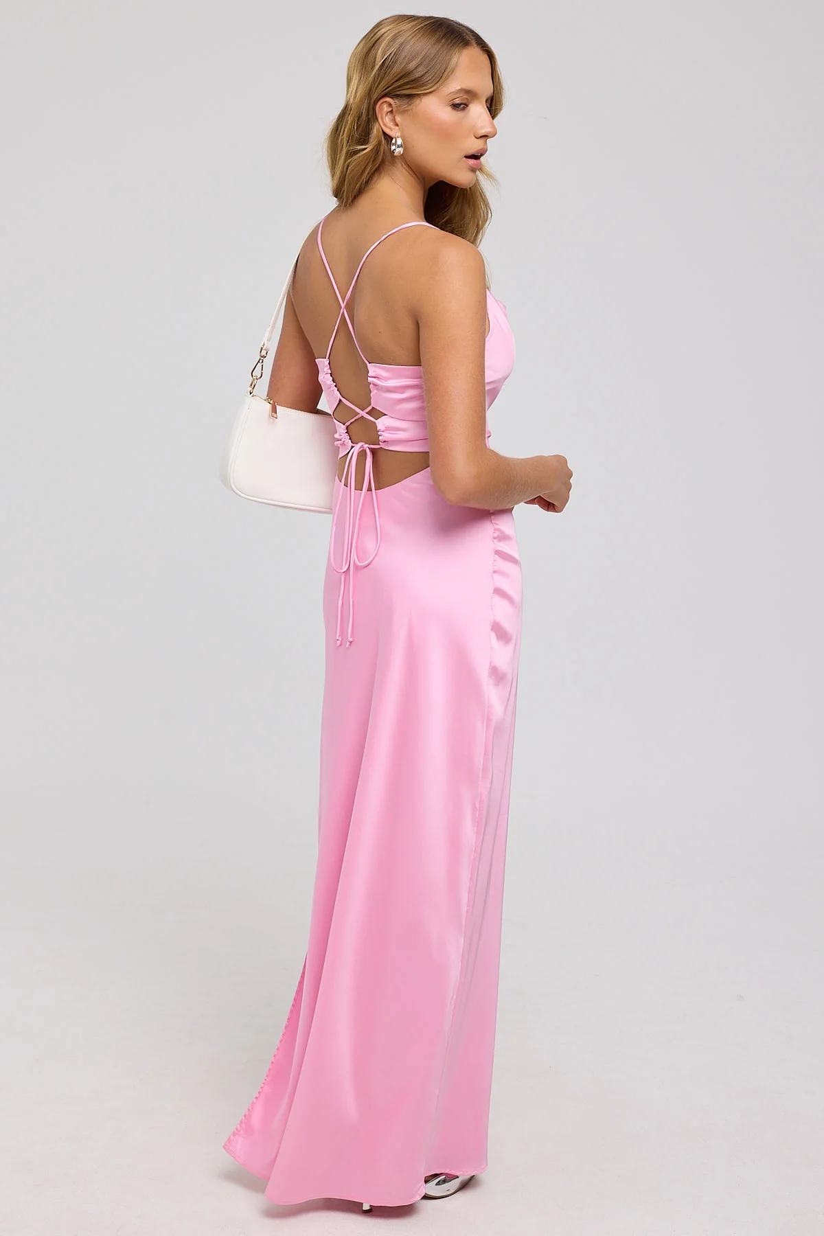 Perfect Stranger Evie Recycled Maxi Dress Pink - Image 4