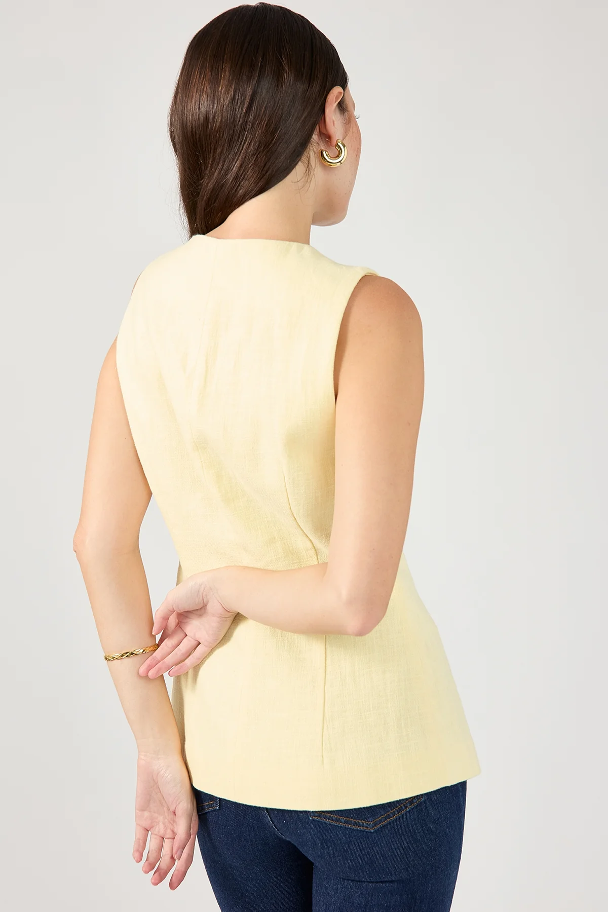 Perfect Stranger Menorca Long Line Vest Lemon - Image 7