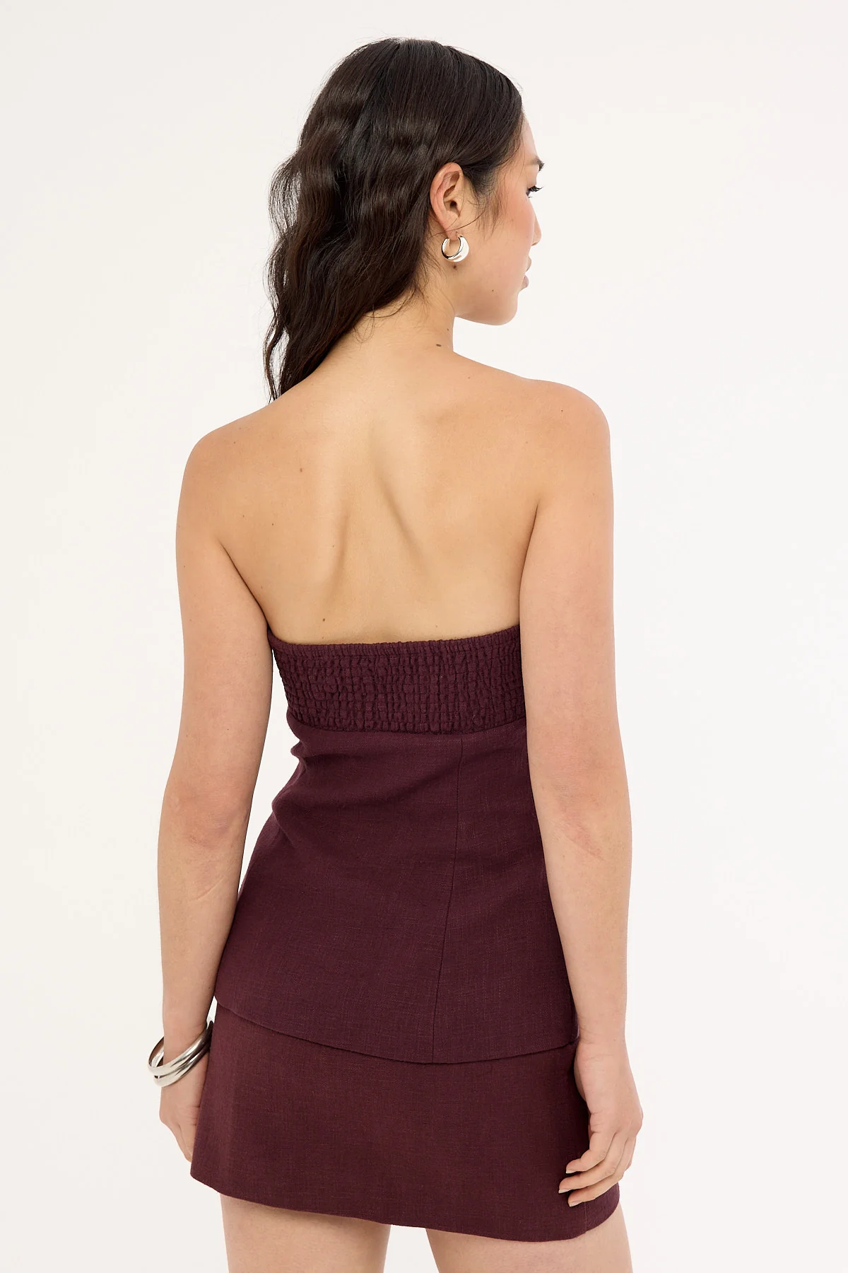 Perfect Stranger Stevie Linen Strapless Top Dark Choc - Image 6