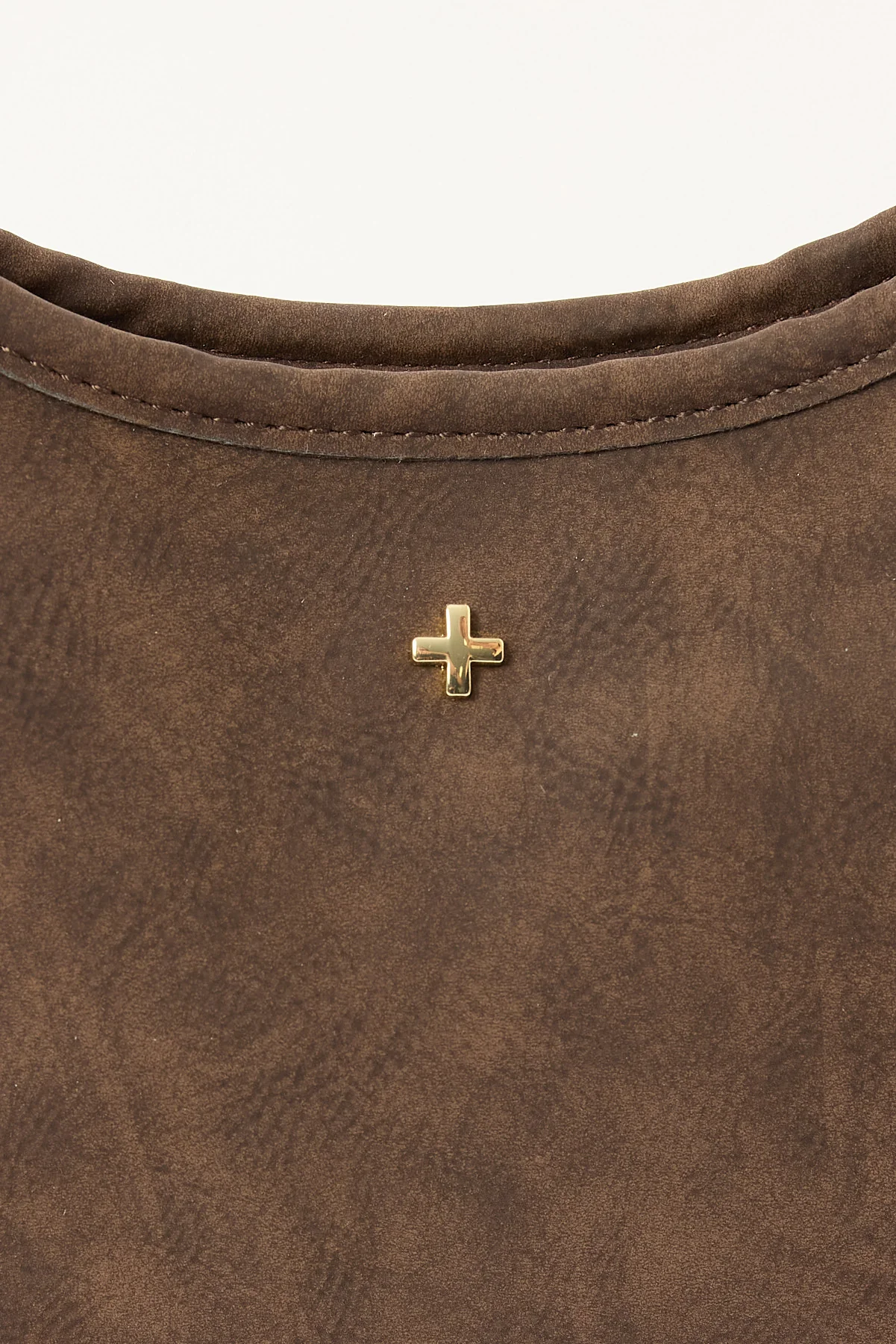 Peta + Jain Peach Shoulder Bag Choc Suede PU - Image 2