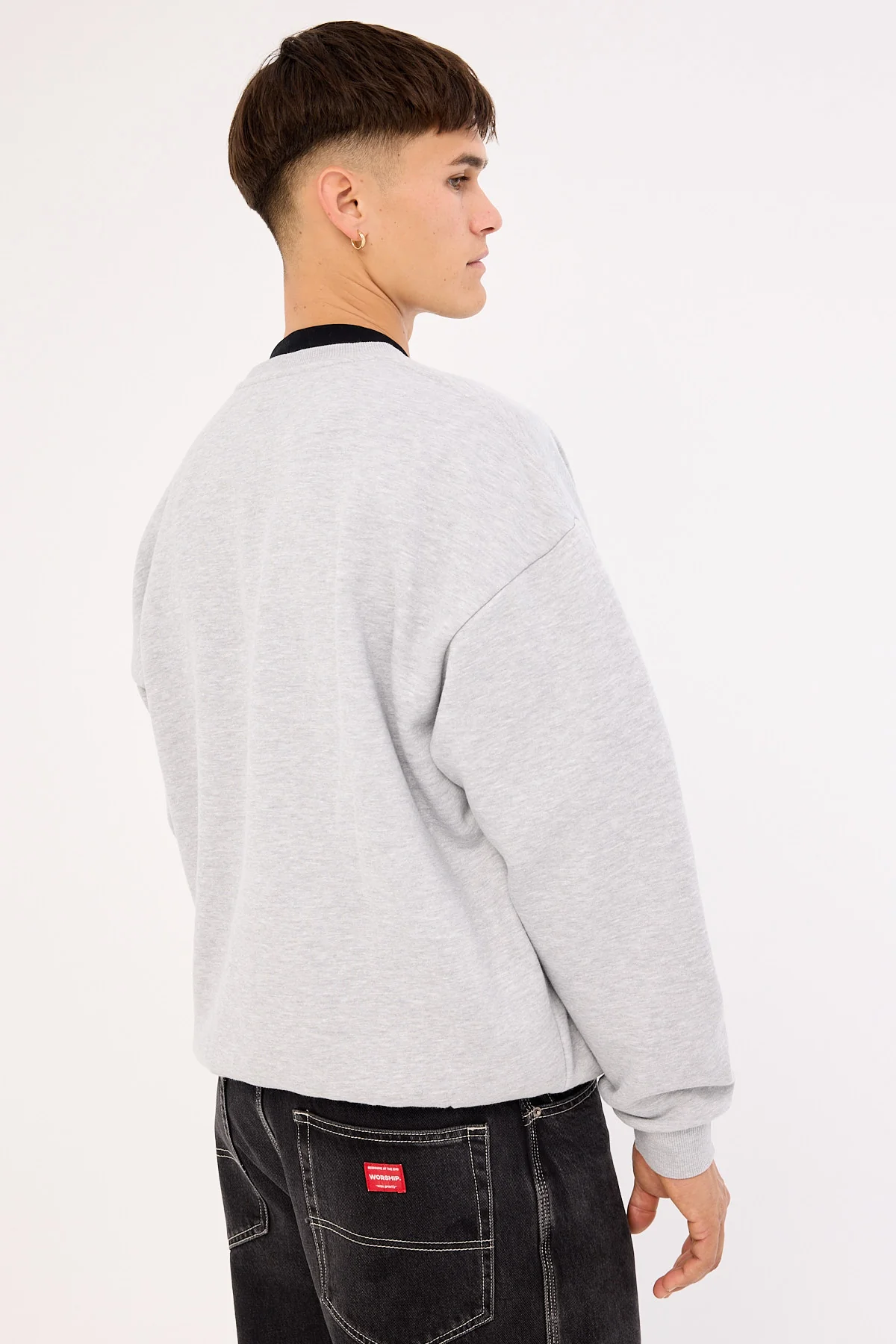 Reebok Cottle Sweatshirt Light Grey Marle - Image 7