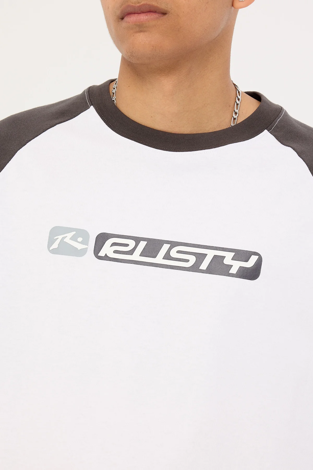 Rusty Bubble Raglan Tee White - Image 4