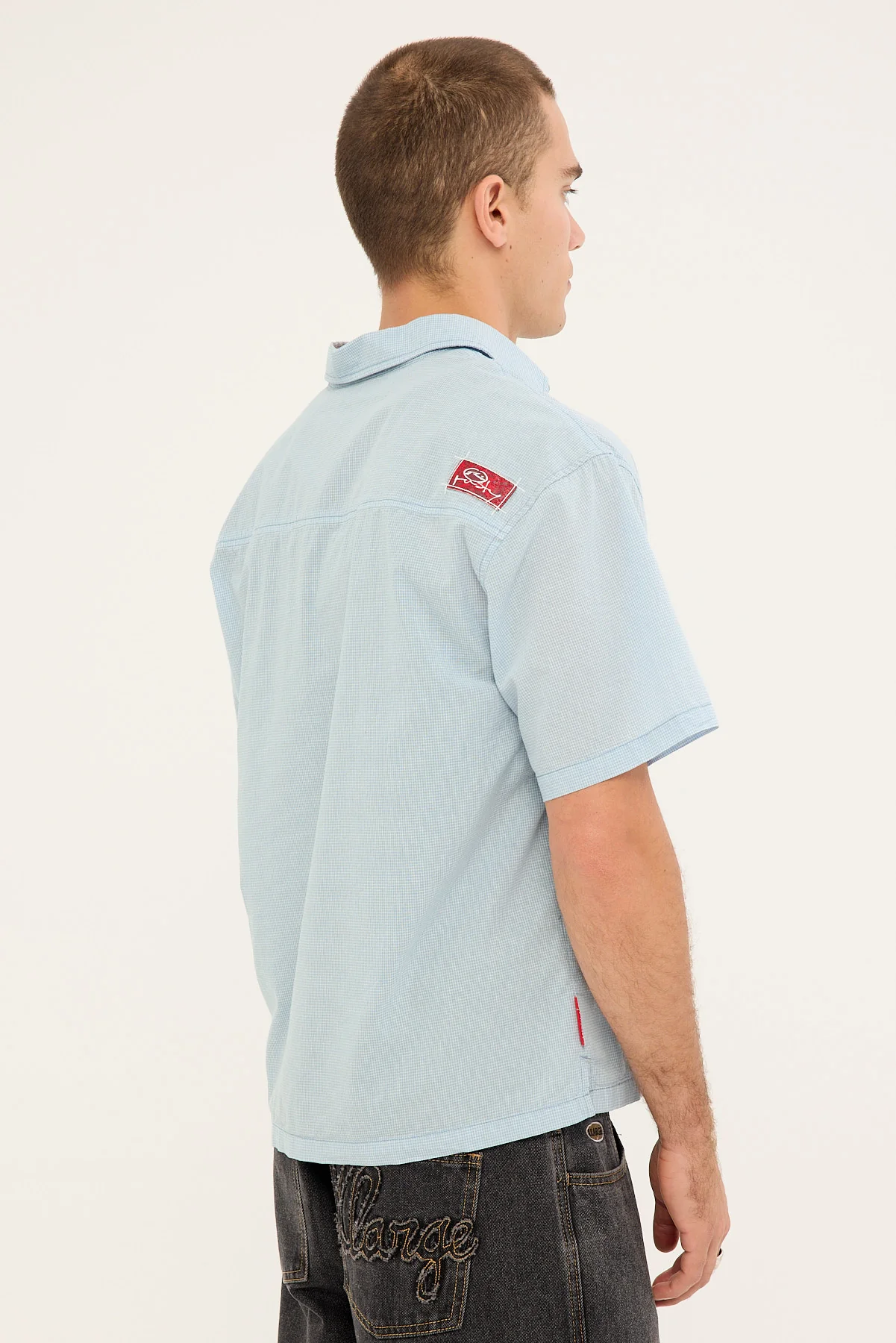 Rusty Crisis Cropped Shirt Sky Blue - Image 5
