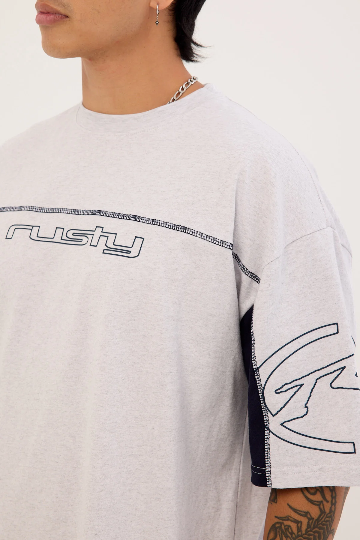 Rusty Cyberwave Tee Ecru Marle - Image 3